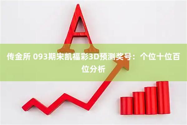 传金所 093期宋凯福彩3D预测奖号：个位十位百位分析